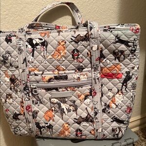 Vera Bradley Best in Show Small Vera Quilted Tote with Dog Pattern